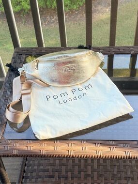Pom Pom London Metallic Gold Belt/Bum Bag